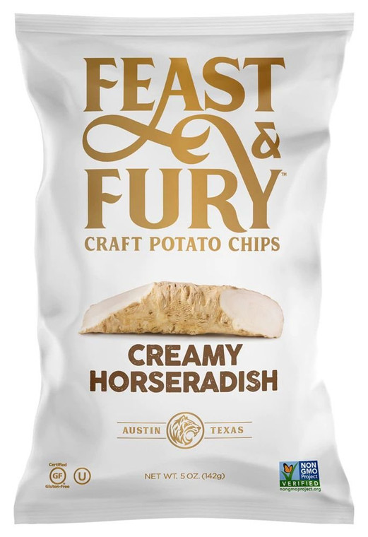 Feast & Fury Craft Potato Chips Creamy Horseradish -- 5 oz