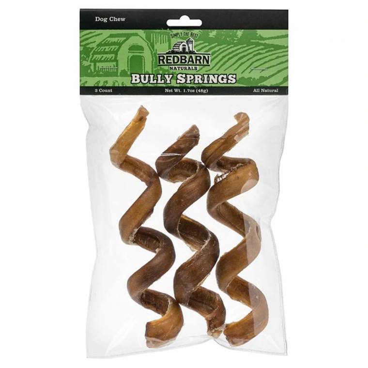 RedBarn Naturals Bully Springs Rawhide Dog Treats -- 3 Pack