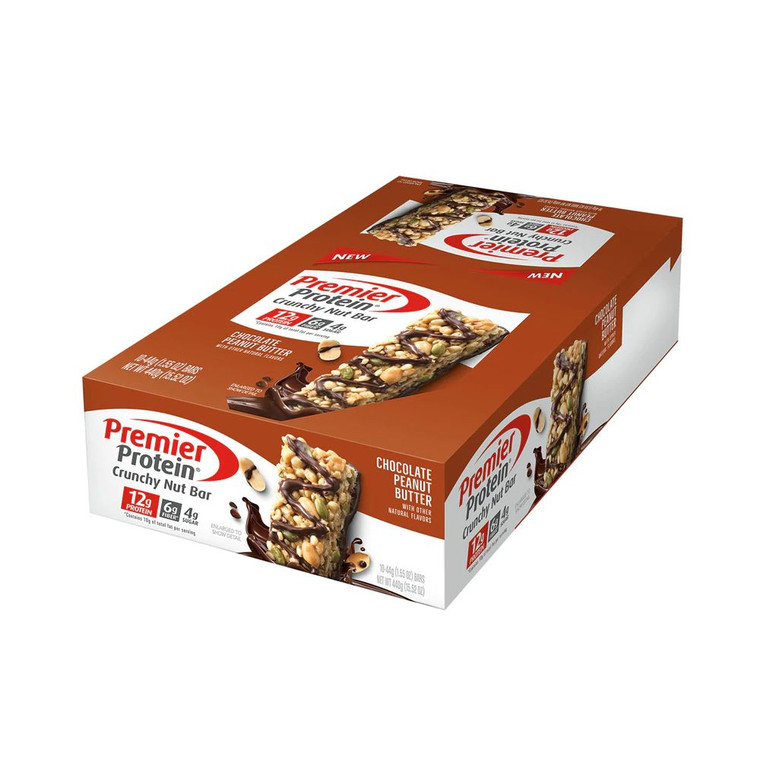 Premier Protein Crunchy Nut Bar Chocolate Peanut Butter -- 10 Bars