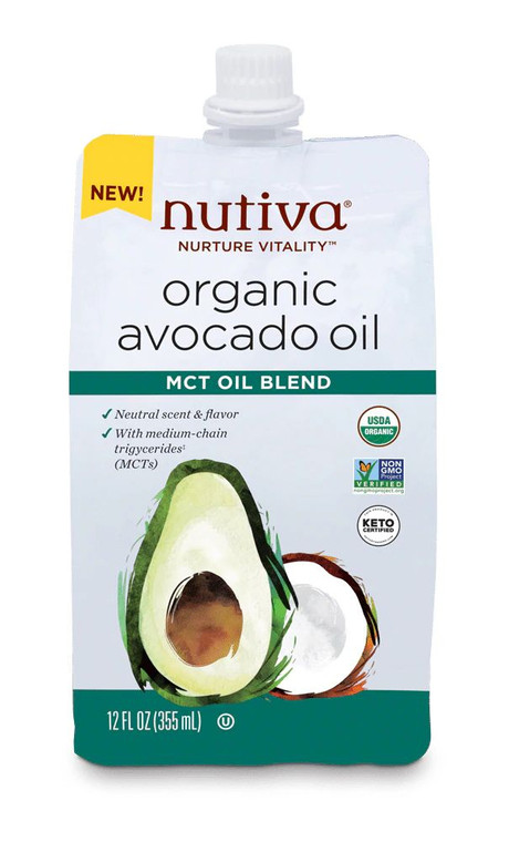Nutiva Organic Avocado Oil MCT Oil Blend -- 12 fl oz