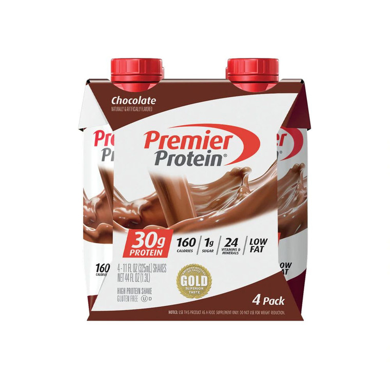 Premier Protein 30g Protein Shakes Chocolate -- 11 fl oz Each / Pack of 4
