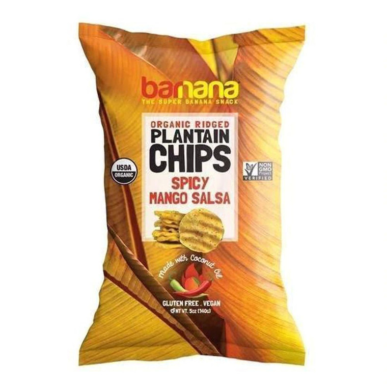 3 PACK of Barnana Organic Ridged Plantain Chips Spicy Mango Salsa -- 5 oz