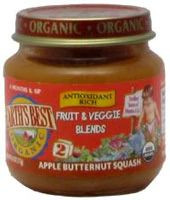 3 PACK of Earths Best Organic Fruit and Veggie Mix Baby Food Stage 2 - Ages 6 Months and Up Apple Butternut Squash -- 4 oz