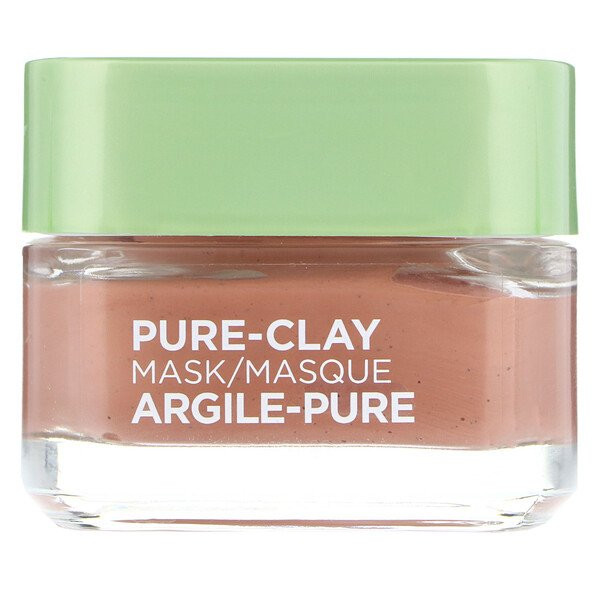 L'Oreal, Pure-Clay Mask, Exfoliate & Refine Pores, 3 Pure Clays + Red Algae, 1.7 oz (48 g)
