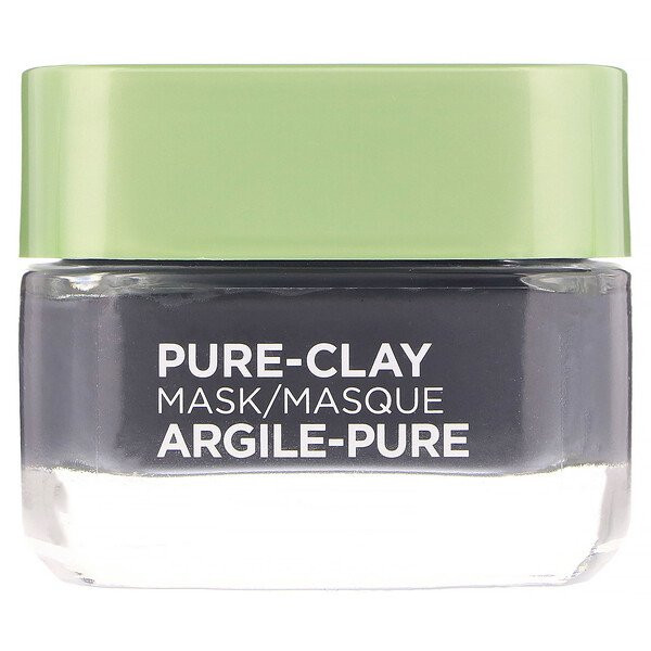 L'Oreal, Pure-Clay Mask, Detox & Brighten, 3 Pure Clays + Charcoal, 1.7 oz (48 g)