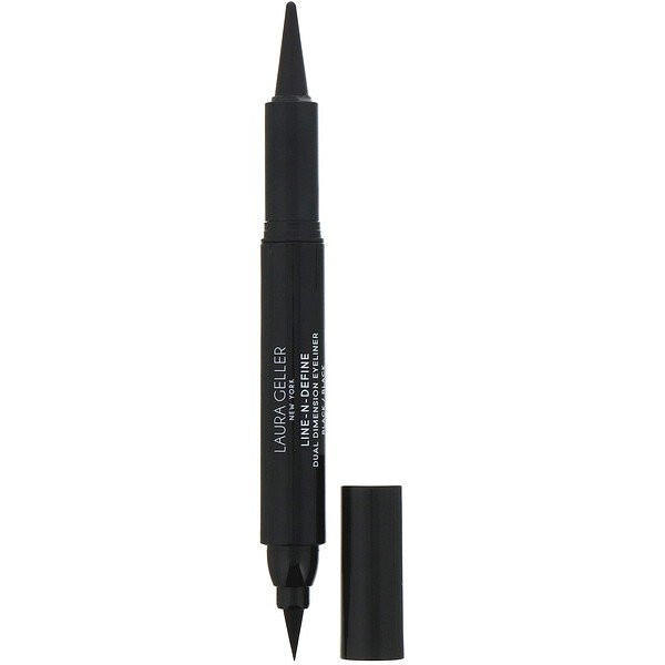 Laura Geller, Line-N-Define, Dual Dimensional Eyeliner, Liquid & Kohl Eyeliner, Black/Black, 0.07 fl oz (2 ml)/ / 0.017 oz (0.5 g)