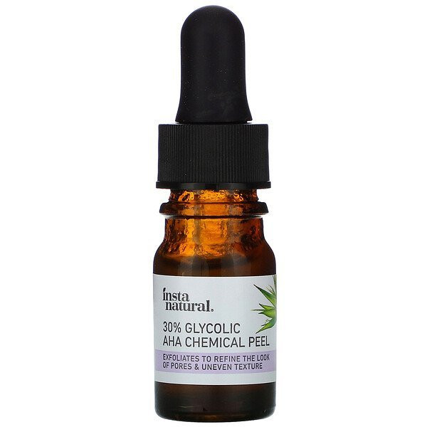 3 PACK OF InstaNatural, 30% Glycolic AHA Chemical Peel, 0.17 fl oz (5 ml)