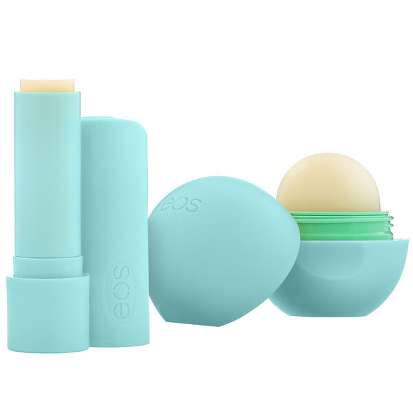 3 PACK OF EOS, 100% Natural Shea Lip Balm, Sweet Mint, 2 Pack, 0.39 oz (11 g)