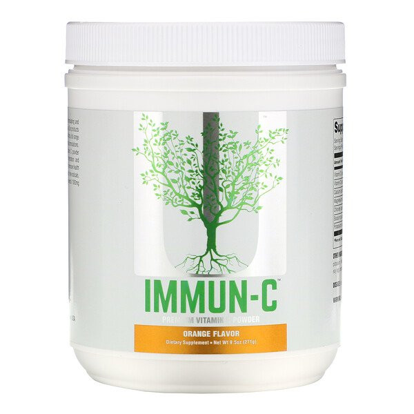 Universal Nutrition, Immun-C, Premium Vitamin C Powder, Orange Flavor, 9.5 oz (271 g)