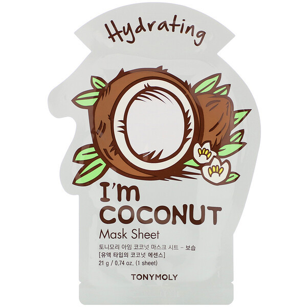 3 PACK OF Tony Moly, I'm Coconut, Hydrating Mask Sheet, 1 Sheet, 0.74 oz (21 g)