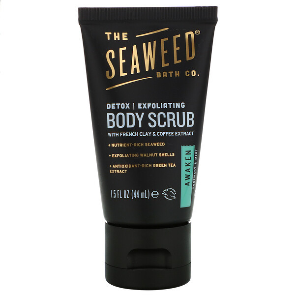 3 PACK OF The Seaweed Bath Co., Awaken Exfoliating Detox Body Scrub, Rosemary & Mint, 1.5 fl oz (44 ml)