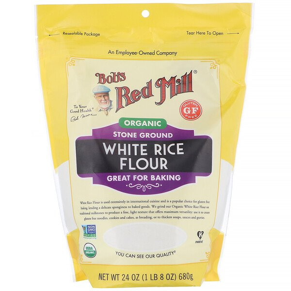 Bobs Red Mill, Organic White Rice Flour, 24 oz (680 g)