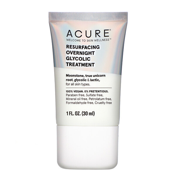 Acure, Resurfacing Overnight Glycolic Treatment, 1 fl oz (30 ml)