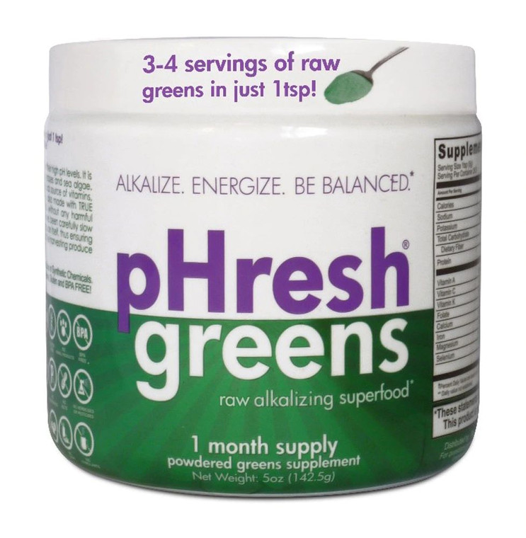 pHresh Products Greens Raw Alkalizing Superfood 1 Month Supply -- 5 oz