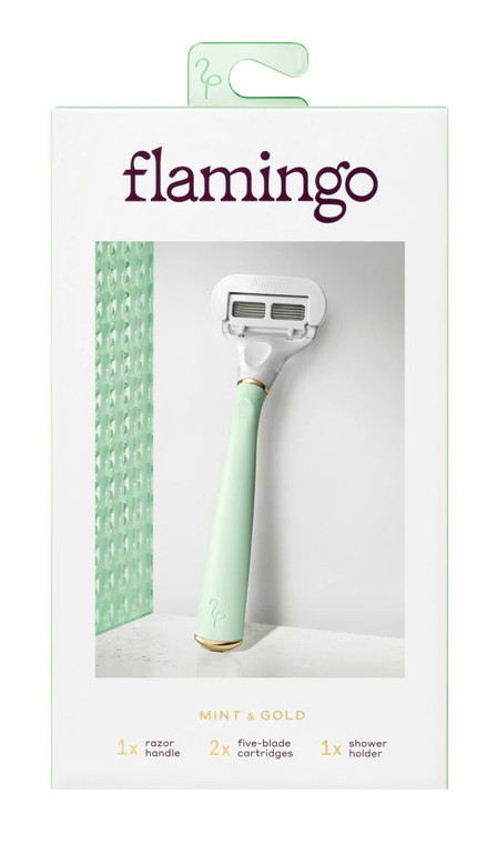 Flamingo Womens 5-Blade Razor Handle Pack - Mint -- 1 Razor