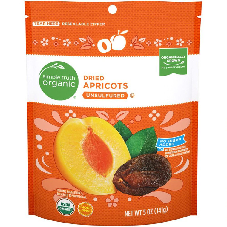 3 PACK OF Simple Truth Organic Dried Apricots -- 5 oz