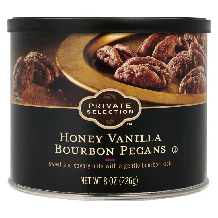 3 PACK OF Private Selection Honey Vanilla Bourbon Pecans -- 8 oz