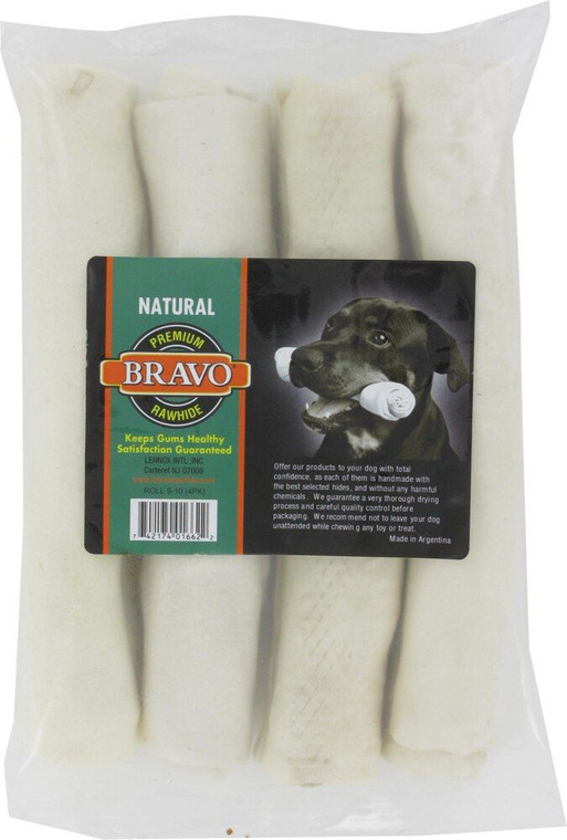 3 PACK OF Lennox Bravo Rawhide Express Natural Rawhide Curls Dog Treats -- 4 Dog Treats