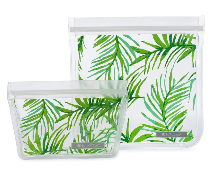 3 PACK OF Full Circle Reuseable Lunch Bag Set Palm Leaves -- 2 Bags