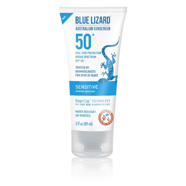 3 PACK OF Blue Lizard Australian Sunscreen F04630 BL Sensitive SPF 50 Lotion Tube -- 3 oz