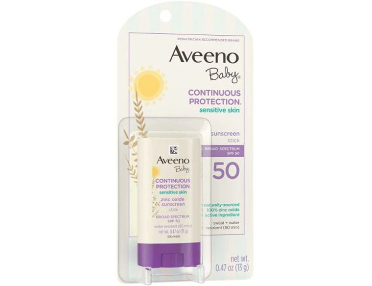 3 PACK OF Aveeno Baby Continuous Protection Sensitive Skin SPF 50 Stick -- 0.47 oz
