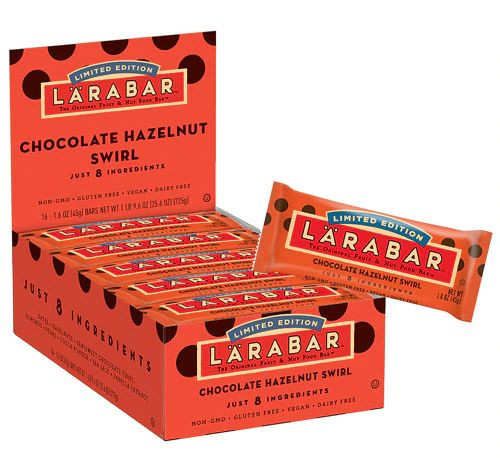 Larabar Fruit & Nut Food Bar Gluten Free Chocolate Hazelnut Swirl -- 16 Bars