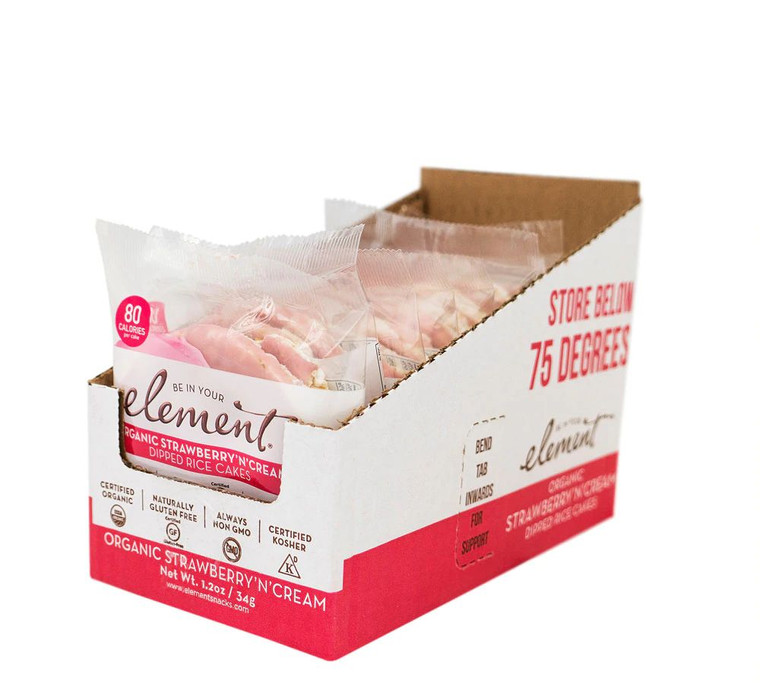 Element Organic Dipped Rice Cakes Strawberry 'N Cream -- 8 - 2 Packs