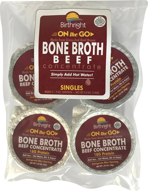 Birthright On The Go Bone Broth Beef -- 4 Pack