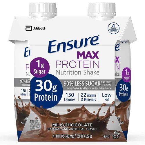 Ensure Plant Protein Nutrition Shakes Chocolate -- 11 fl oz Each / Pack of 4