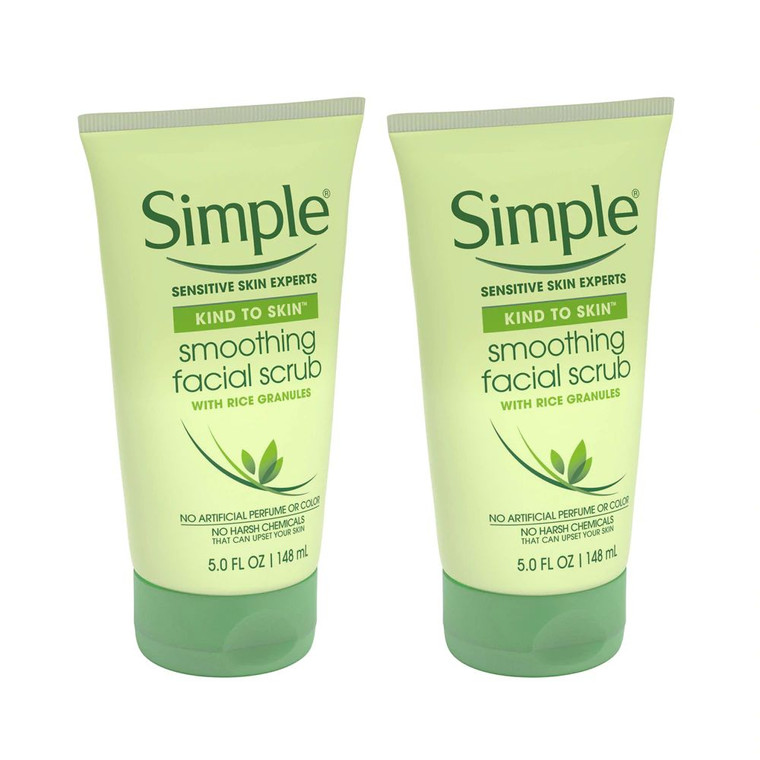 Simple Smoothing Facial Scrub with Rice Granuals Twin Pack -- 5 fl oz