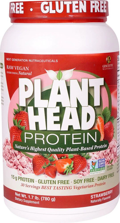 Genceutic Naturals Plant Head Protein Strawberry -- 30 Servings