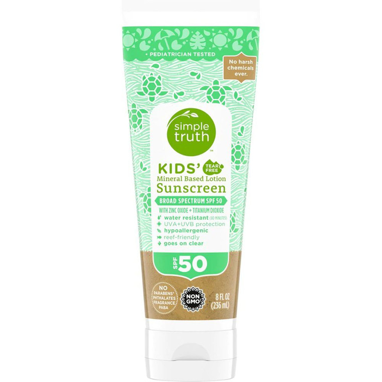 Simple Truth Kids' Tear Free Mineral Based Sunscreen SPF 50 -- 8 fl oz