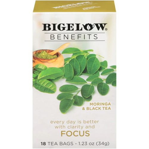 3 PACK of Bigelow Tea Benefits Moringa & Black Tea -- 18 Tea Bags