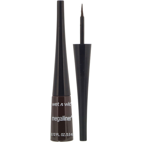 3 PACK of Wet n Wild, MegaLiner Liquid Eyeliner, Dark Brown, 0.12 fl oz (3.5 ml)
