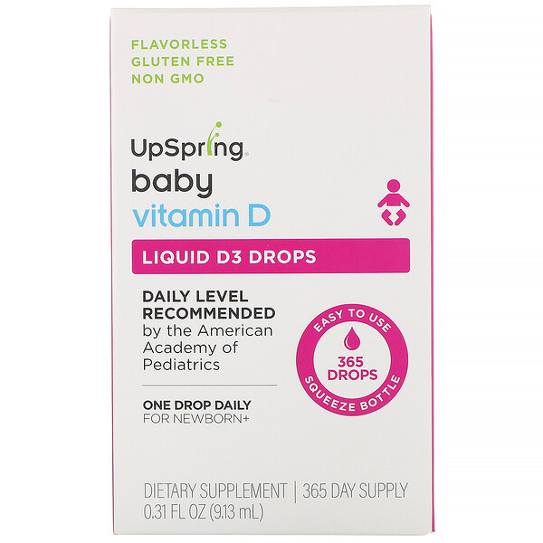 UpSpring, Baby, Liquid D3 Drops, Vitamin D,  0.31 fl oz (9.13 ml)