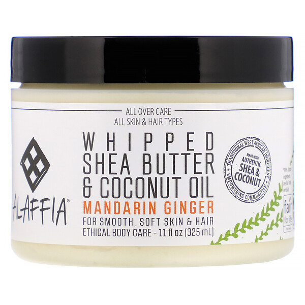 Alaffia, Whipped Shea Butter & Coconut Oil, Mandarin Ginger, 11 fl oz (325 ml)