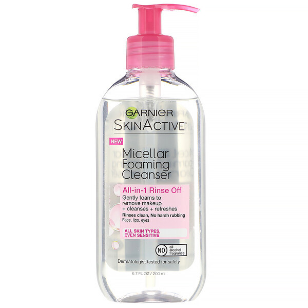3 PACK of Garnier, SkinActive, Micellar Foaming Cleanser, All-in-1 Rinse Off, All Skin Types, 6.7 fl oz (200 ml)