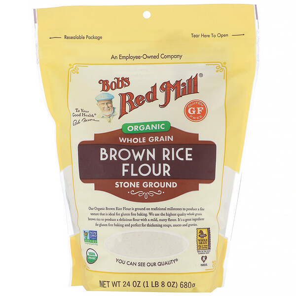 3 PACK of Bobs Red Mill, Organic Brown Rice Flour, Whole Grain, 24 oz (680 g)