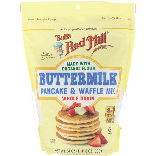Bobs Red Mill, Buttermilk Pancake & Waffle Mix, Whole Grain, 24 oz (680 g)