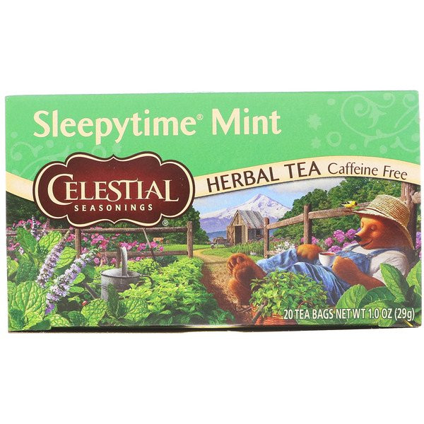 3 PACK of Celestial Seasonings, Herbal Tea, Sleepytime Mint, Caffeine Free, 20 Tea Bags, 1.0 oz (29 g)