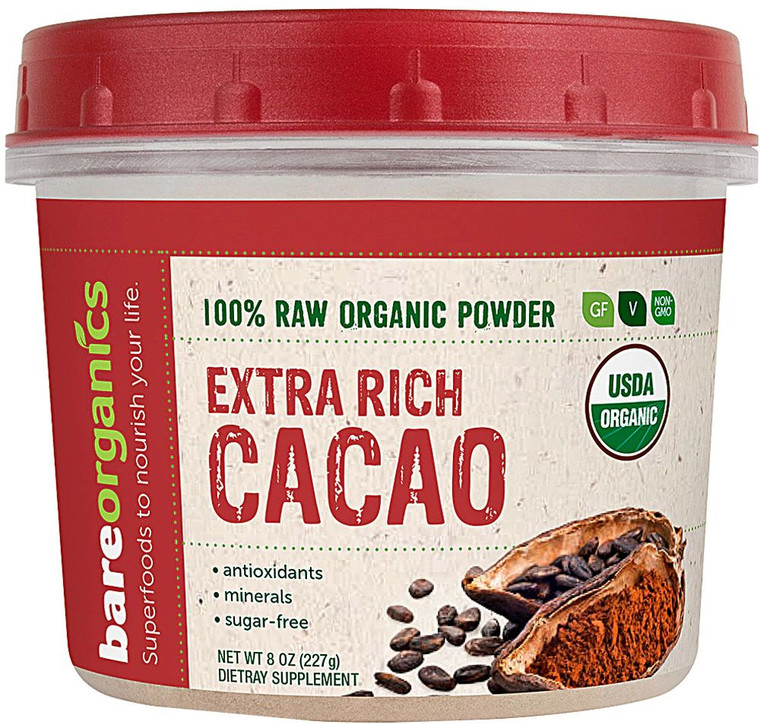 BareOrganics Cacao Powder Raw -- 8 oz