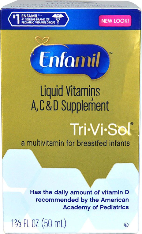 3 PACK of Enfamil Tri-Vi-Sol Liquid Multivitamin for Breastfed Infants -- 50 mL