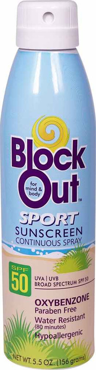 3 PACK of Block Island BlockOut Sport Sunscreen 50 SPF -- 5.5 oz