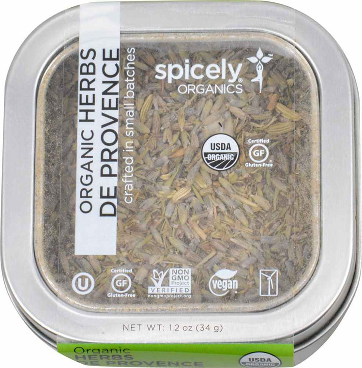 3 PACK of Spicely Organics Herbs De Provence Tin -- 1.2 oz