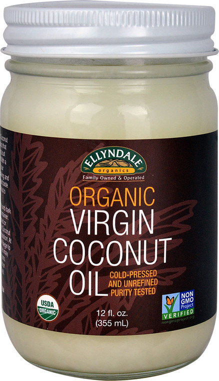 3 PACK of NOW Foods Ellyndale Naturals Organic Virgin Coconut Oil -- 12 fl oz