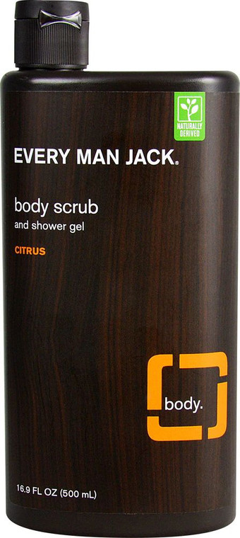 3 PACK of Every Man Jack Body Scrub and Shower Gel Citrus -- 16.9 fl oz