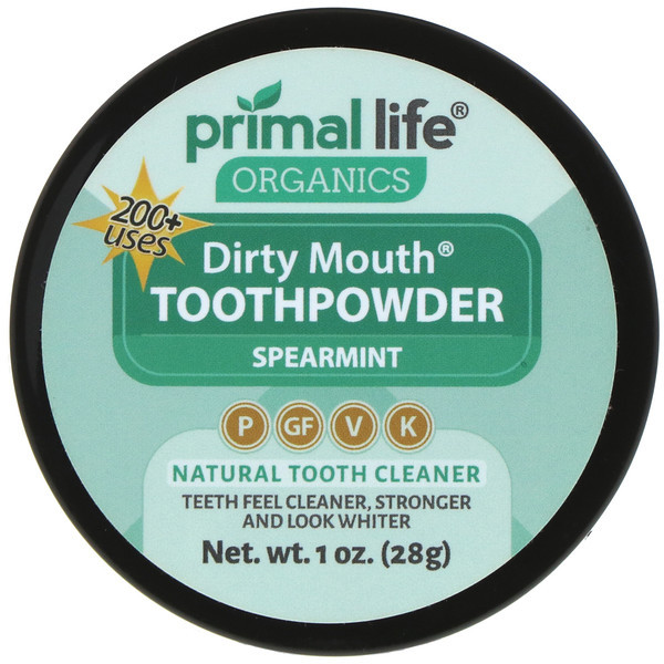 Primal Life Organics, Dirty Mouth Toothpowder, Spearmint, 1 oz (28 g)
