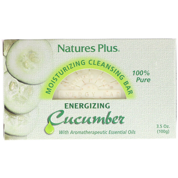 3 PACK of Nature's Plus, Moisturizing Cleansing Bar, Energizing Cucumber, 3.5 oz (100 g)