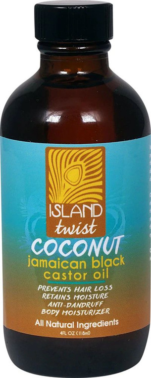 3 PACK of Island Twist Jamaican Black Castor Oil Coconut -- 4 fl oz