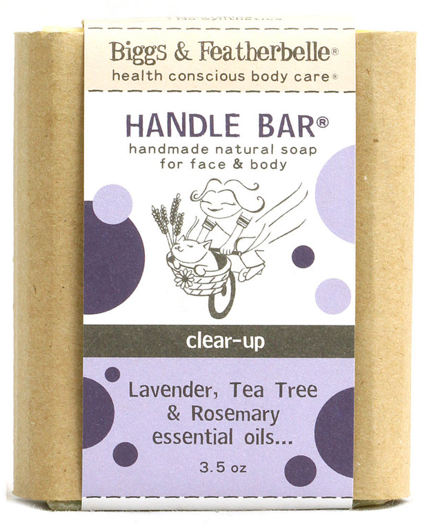 3 PACK of Biggs & Featherbelle Handle Bar Handmade Natural Soap Lavender Tea Tree & Neem Oil -- 3.5 oz